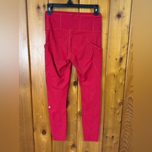 Lululemon Red High-Waisted Leggings
